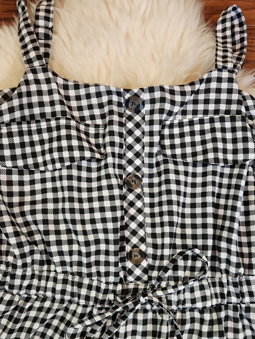 A Hint Of Blush Black & White Gingham Mini Dress - Picture 2 of 5